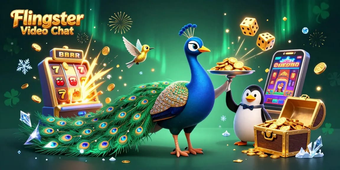 Experience Flingster Video Chat with engaging live interactions amidst festive casino excitement.