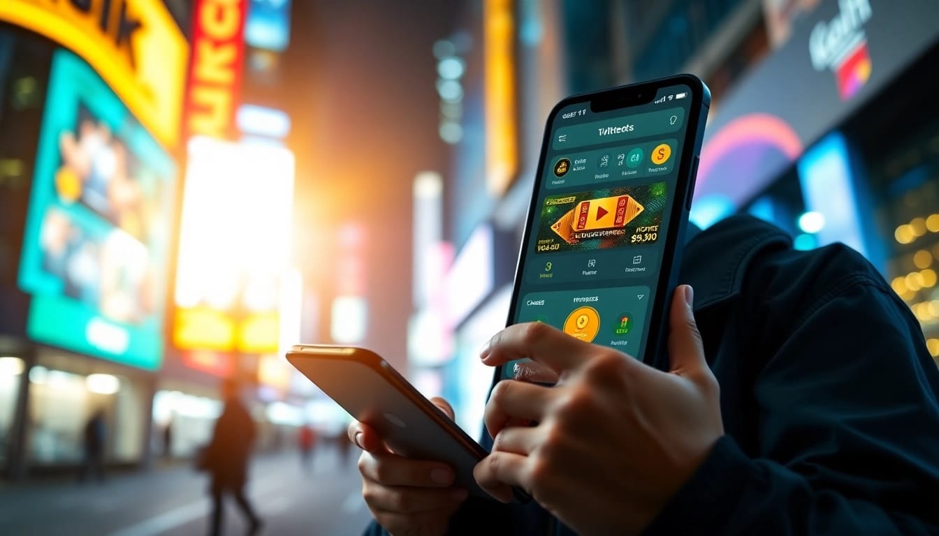 MV 88 app interface displayed on a smartphone in an urban setting, symbolizing secure online betting.