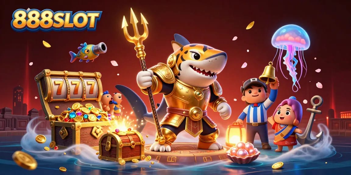 Experience 888SLOT with thrilling underwater battles, vibrant visuals, and exciting game elements.