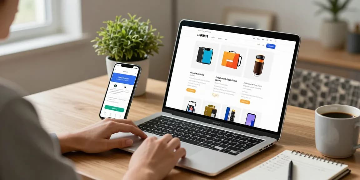 Engaging online shopping experience at https://forumup.org/shop/search.php?ca_id=&addr1=&addr2=&addr3=&schKeyword= with a user browsing products on a laptop.