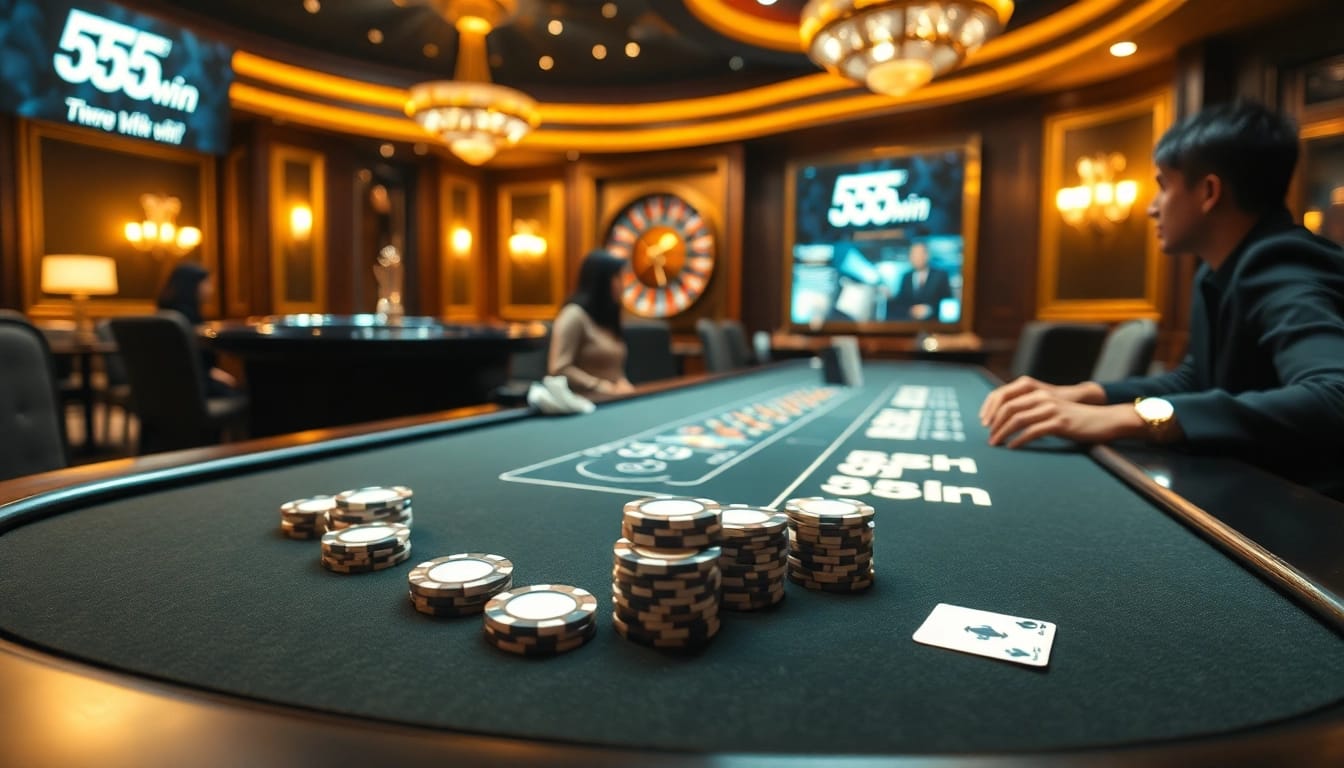 Experience the thrill of winning at 555win's exciting casino games with vibrant poker action.