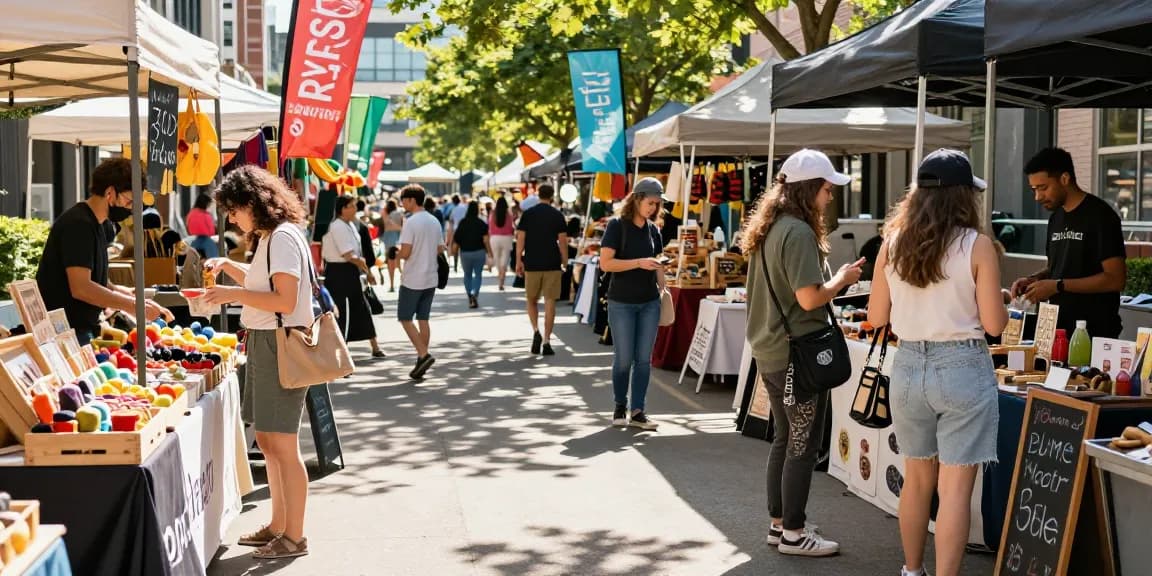 Engaged shoppers at urban market, exploring colorful stalls in a lively atmosphere on https://forumup.org/shop/search.php?ca_id=&addr1=&addr2=&addr3=&schKeyword=.