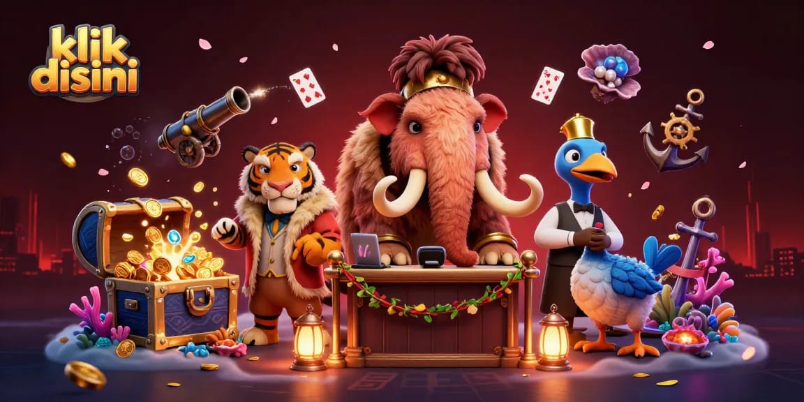 klik disini untuk melihat ilustrasi 3D imersif tentang kasino dengan karakter unik dan elemen permainan.
