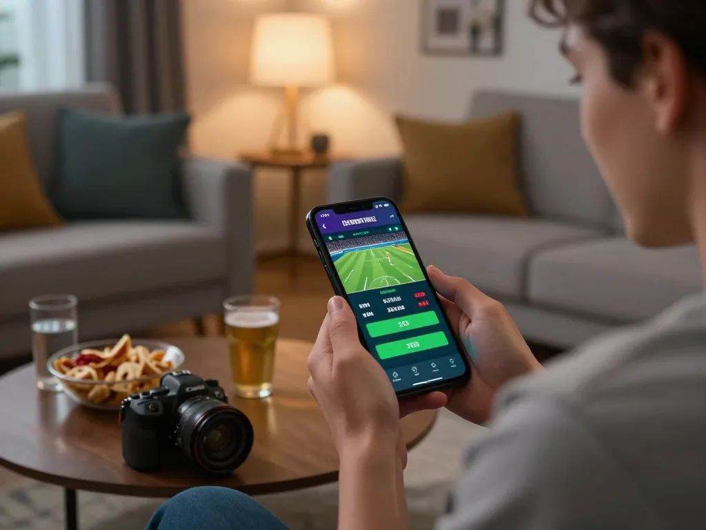Engaging in keonhacai sports betting at home, enjoying mobile gaming with excitement.