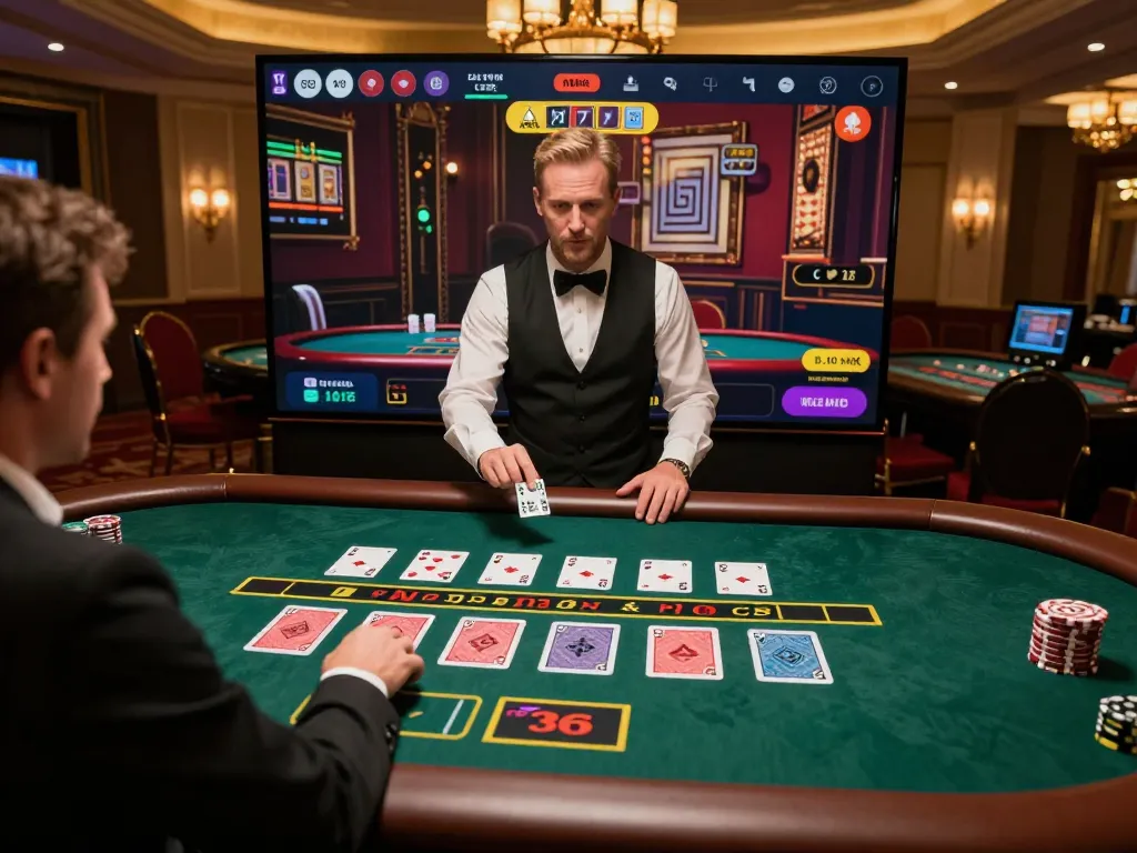 Engaged player using 3win actor online casino interface for blackjack, exemplifying dynamic gameplay.