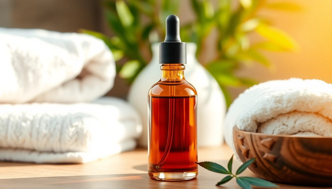 Apply CBD oil for skin in a serene spa environment highlighting its benefits.