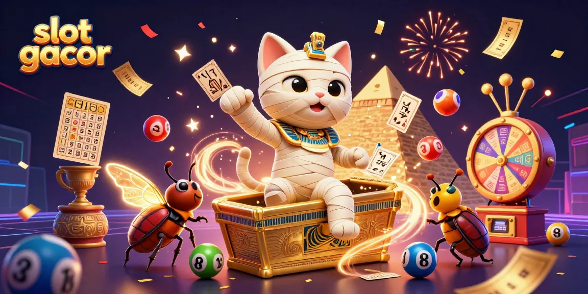 Experience exciting slot gacor action with a dynamic scene featuring vibrant lottery elements and thrilling casino decor.