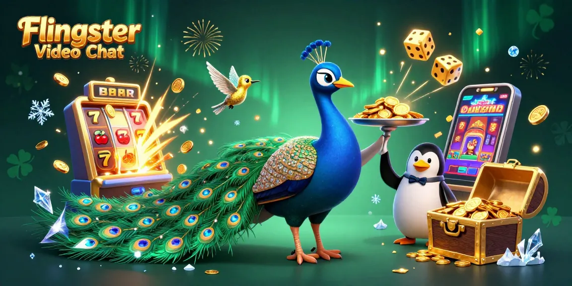 Experience Flingster Video Chat with engaging live interactions amidst festive casino excitement.
