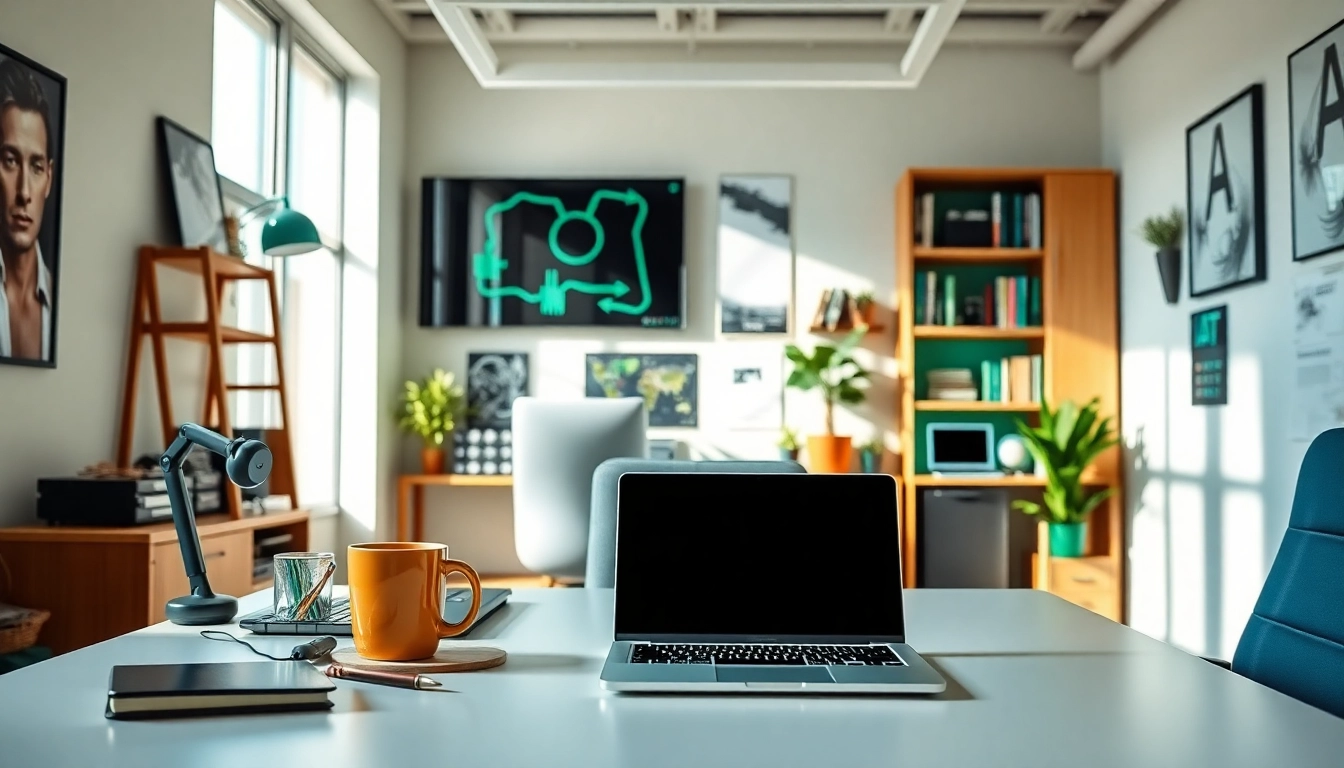 Showcasing a vibrant geekthc workspace with high-tech gadgets and modern decor.