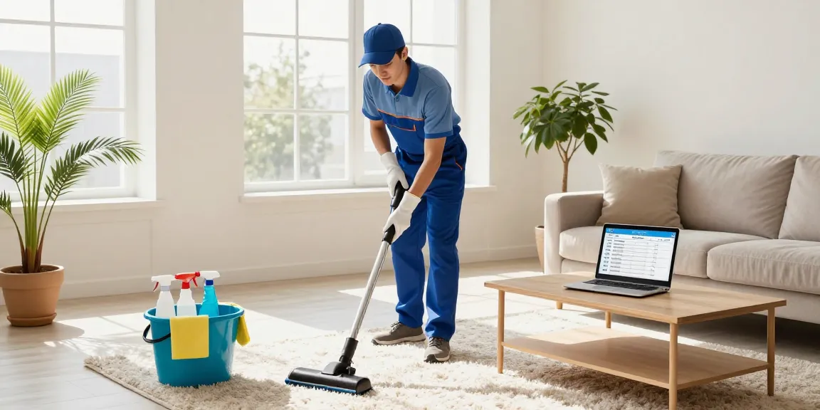 Learn more about home cleaning tips from a professional in a bright living room.