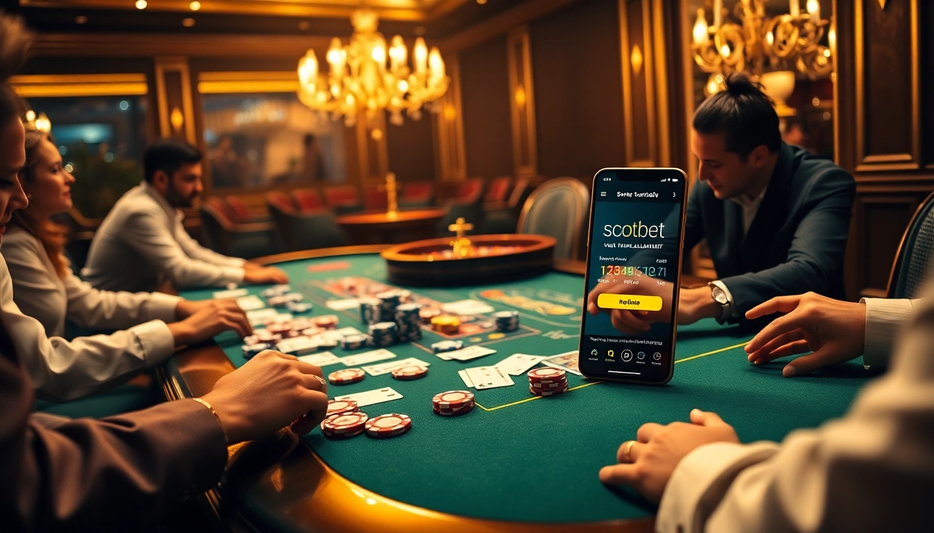 Engage with sbobet link alternatif on an elegant poker table filled with chips and cards.