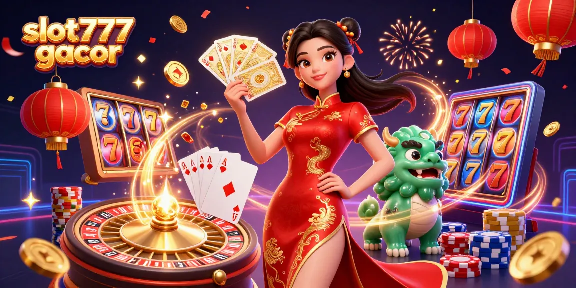 Engage in thrilling slot777 gacor action with dynamic scenes of winning moments and rich casino elements.