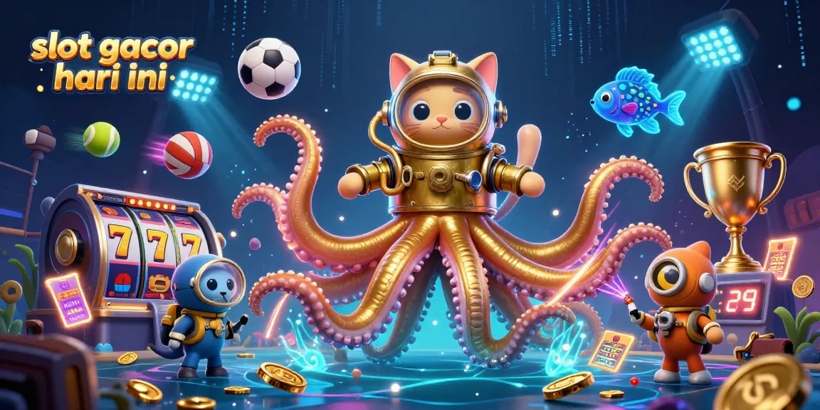 Experience thrilling gameplay with slot gacor hari ini featuring a cartoon kraken and a diving cat.