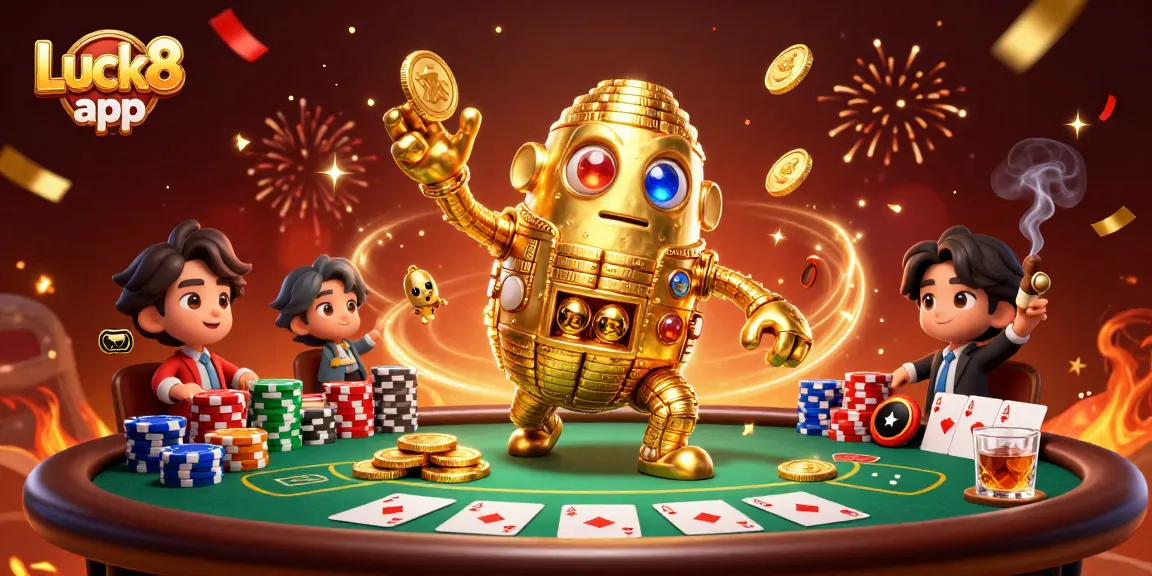 Experience the excitement of the Luck8 app with a vibrant, cinematic casino scene.