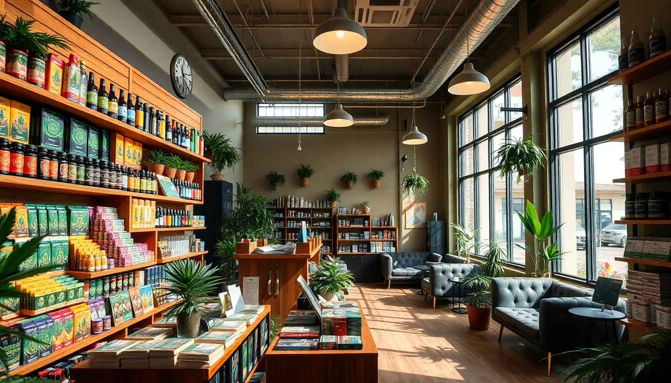 Browse cannabis selections at a vibrant Weed Store with relaxing seating areas and natural lighting.