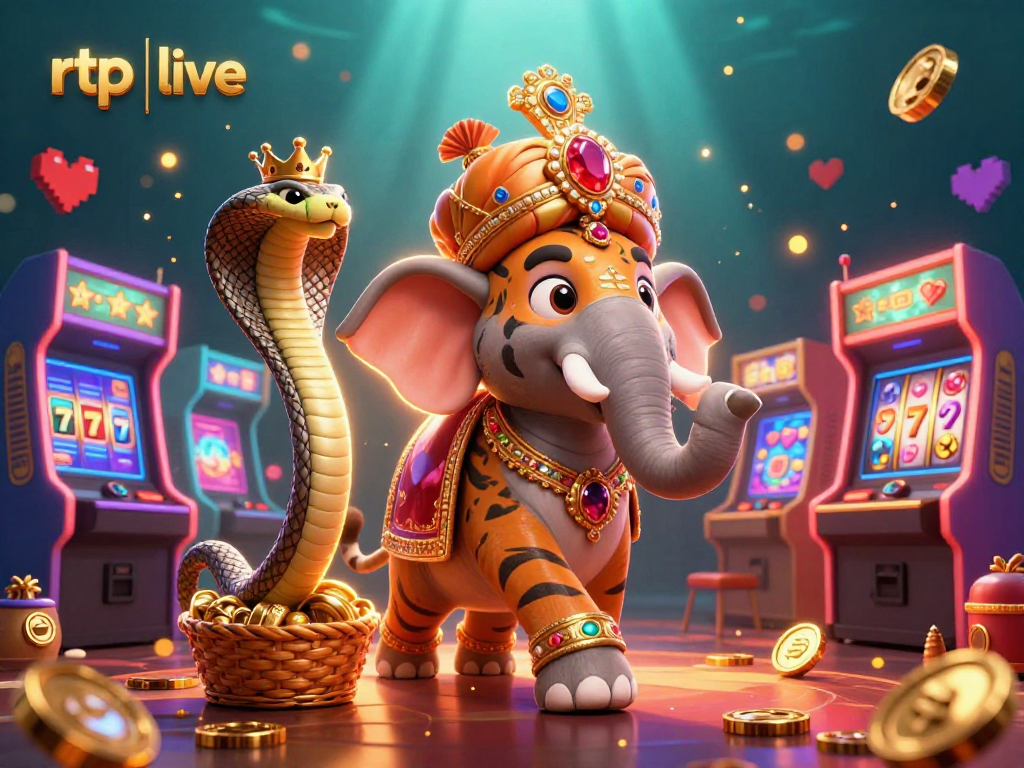 Engage with rtp live in an immersive casino scene featuring a majestic tiger and elephant.
