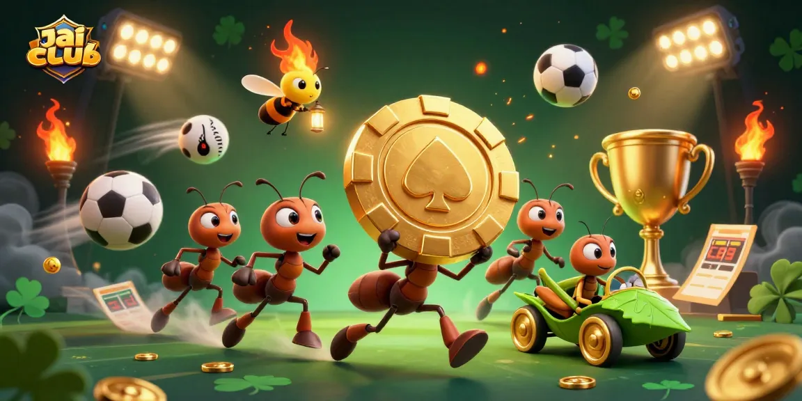Engage with Jai club's thrilling heist scene of ants navigating a dynamic casino adventure.