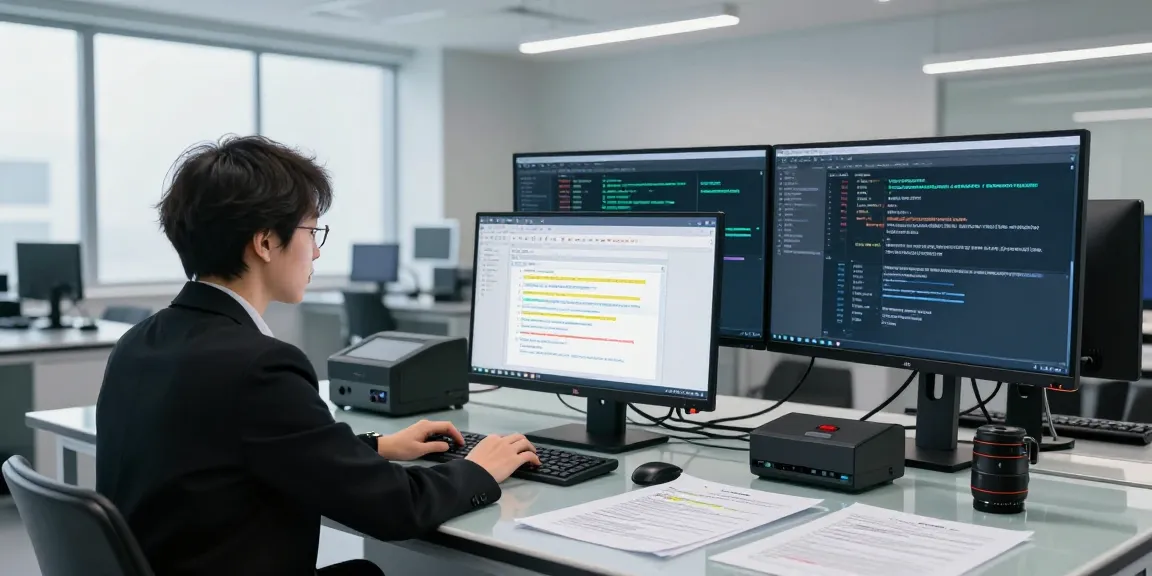 Detect fake PDFs in a professional digital forensics lab, showing AI analysis.