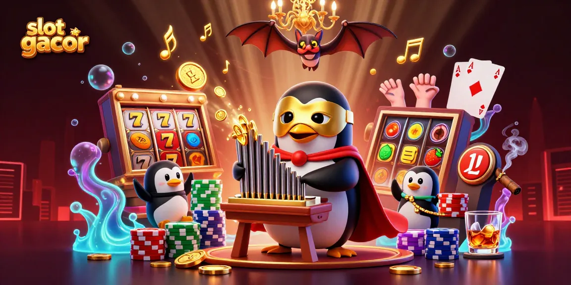 Experience the thrill of slot gacor with a lively 3D digital casino scene full of characters and symbols.