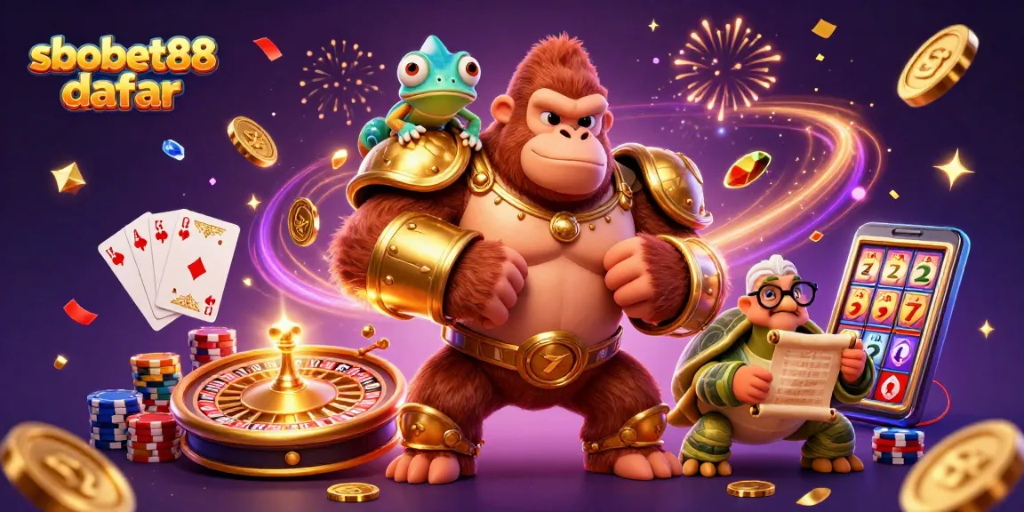 Win big with sbobet88 daftar as vibrant characters celebrate in an immersive 3D casino scene.