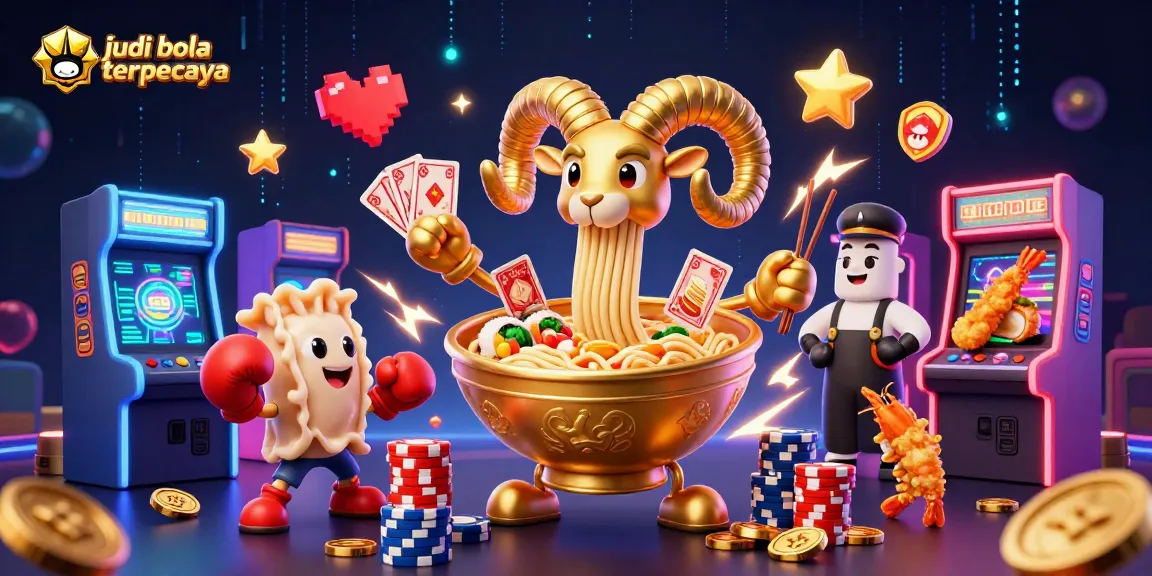 Engage with judi bola terpercaya through a vibrant 3D casino scene featuring dynamic characters and games.