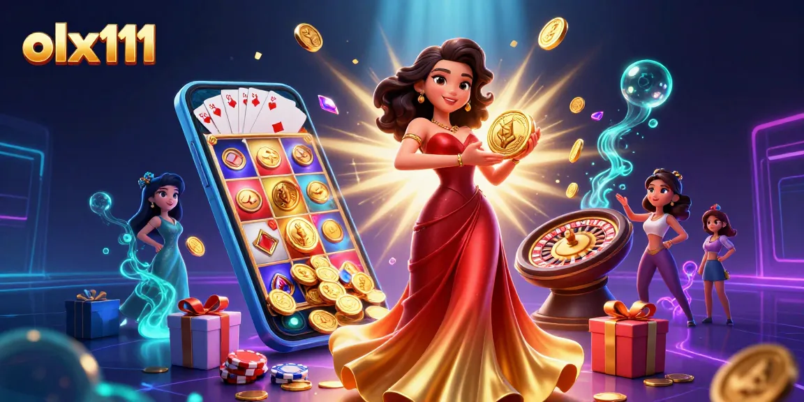 Spin and win big with olx111 featuring vibrant games, golden coins, and thrilling casino action.
