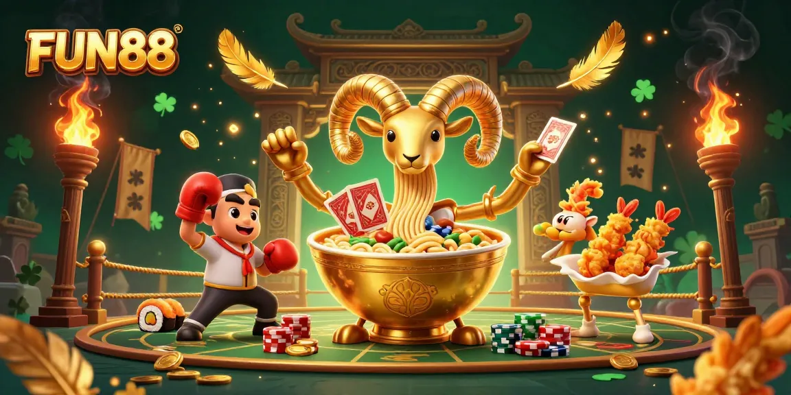 Engage with FUN88 by winning big at the casino with a vibrant 3D illustration of lively characters.