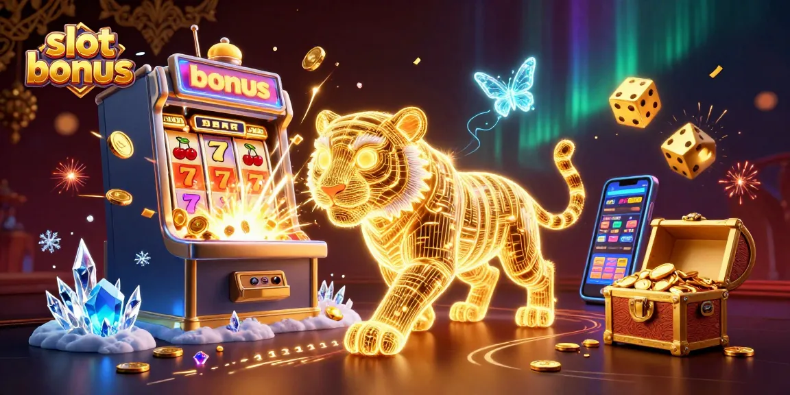 Experience a vibrant slot bonus scene with a golden tiger and jackpot explosion in a digital casino.