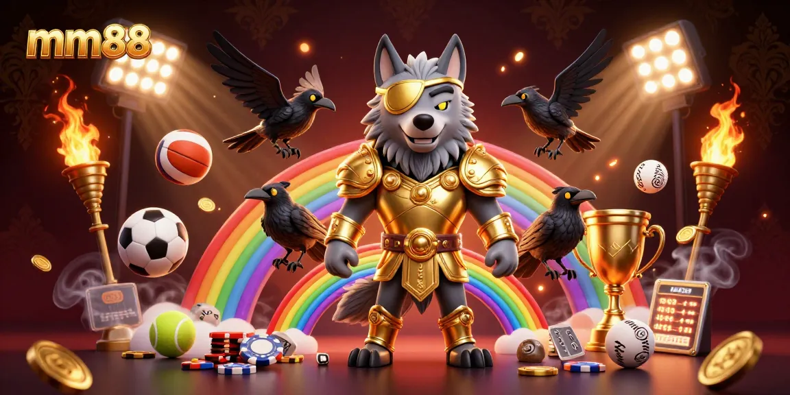Experience thrilling gameplay with mm88, featuring a dynamic casino scene with Norse characters and sports elements.