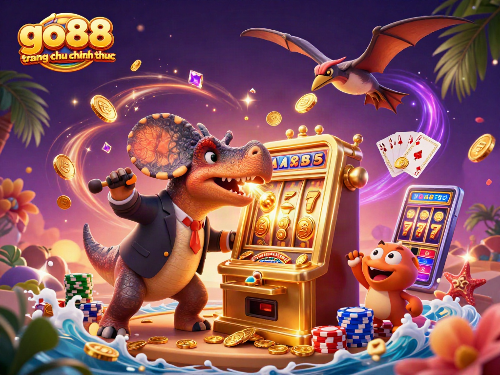 Experience the excitement of go88 trang chu chinh thuc with dazzling slot wins, golden coins, and action-packed gambling scenes.