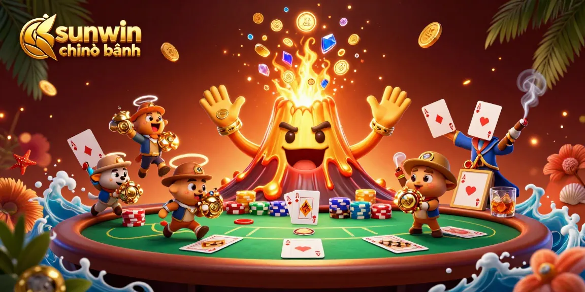 Engage in thrilling gaming with the sunwin chính hãng platform, featuring gold coins and poker elements.