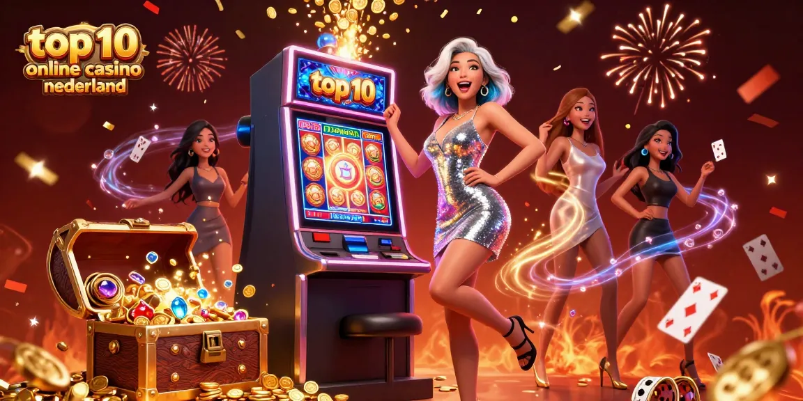 Celebrating at the top 10 online casino Nederland with jackpots and festive casino elements.