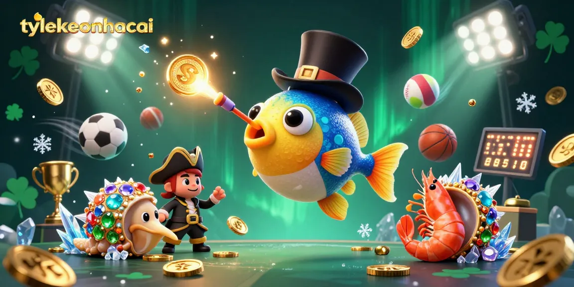 Experience the excitement of sports betting with tylekeonhacai as the anglerfish attracts golden coins in a dynamic 3D scene.