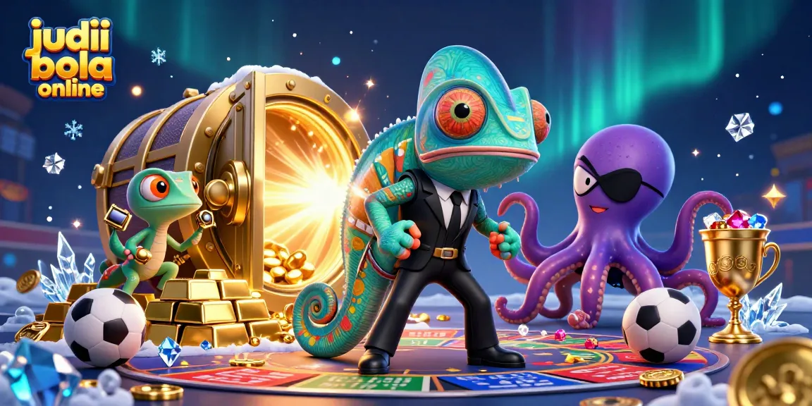 Experience judi bola online excitement with our colorful sports betting illustration featuring dynamic characters.