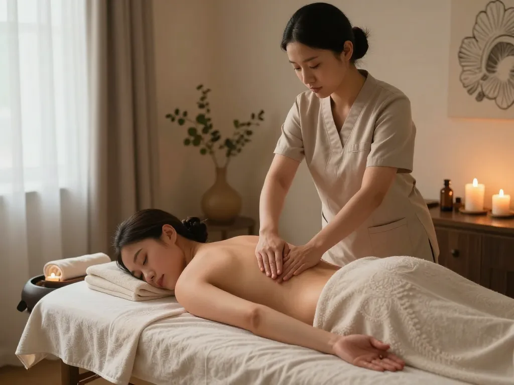 Calm Swedish massage session in a soothing spa environment