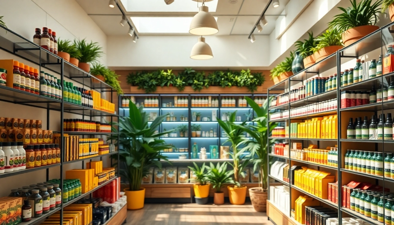 Explore the inviting atmosphere of an online pot shop filled with vibrant cannabis products.