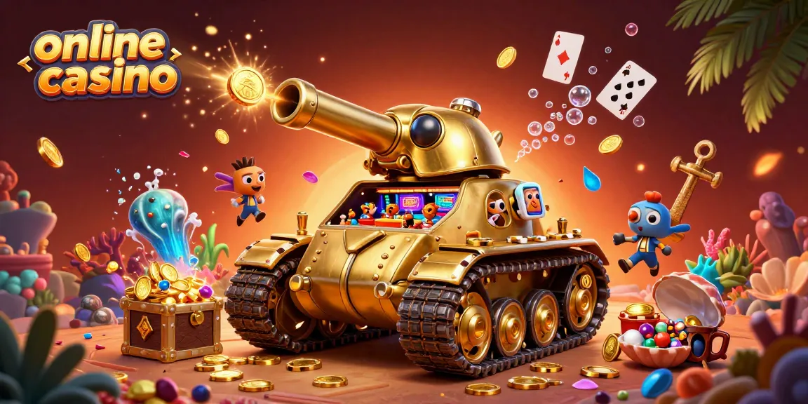 Experience a vibrant online casino universe inside a golden beetle tank with dynamic game elements.