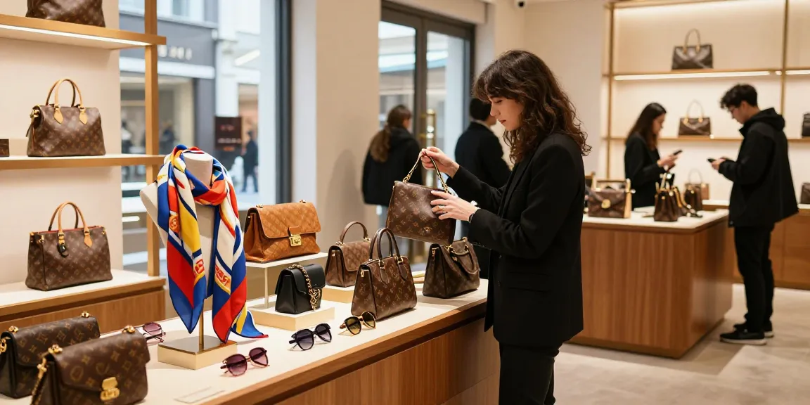 High-quality 레플리카 handbags displayed in a chic retail space.