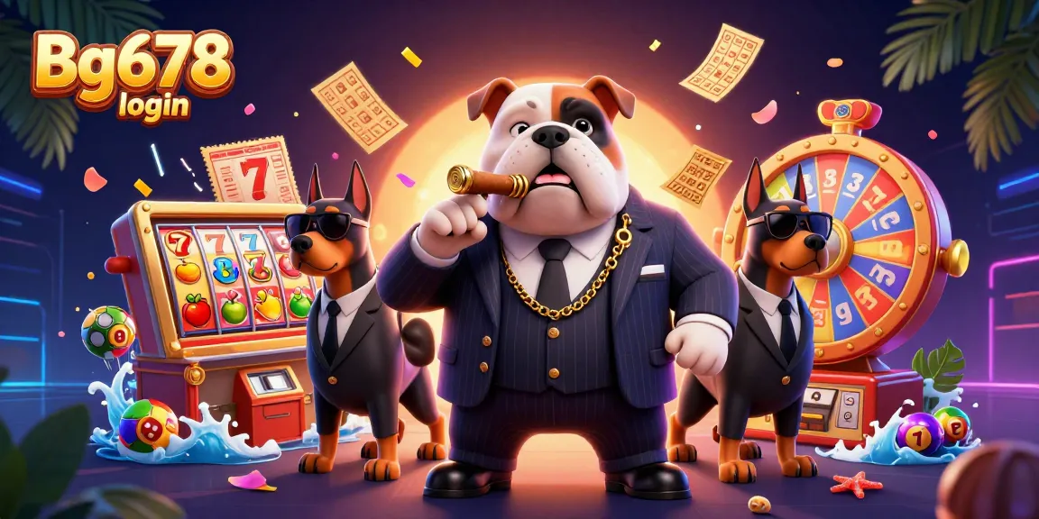 Experience the thrill of Bg678 login as the mafia boss bulldog enjoys a dynamic casino scene with vibrant games.