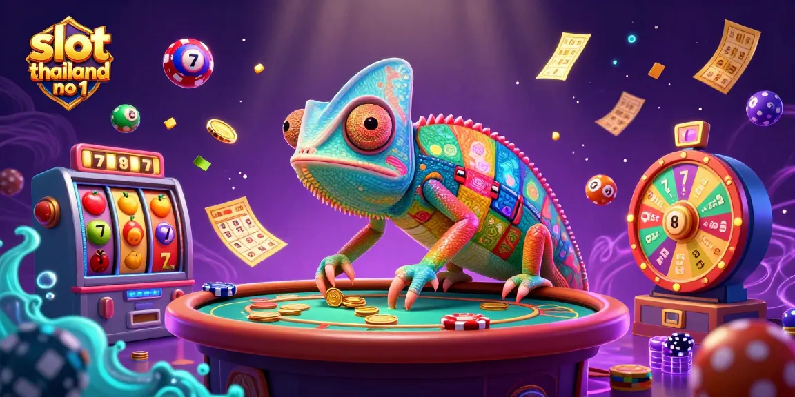 Engage with slot thailand no 1 in a vibrant casino illustrated scene filled with gaming elements.