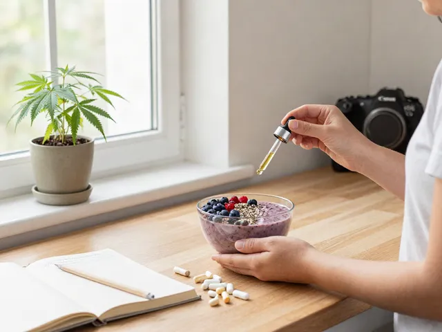 Online dispensary that ships to all states with CBD oil, hemp extract, and organic wellness products in a bright kitchen atmosphere.