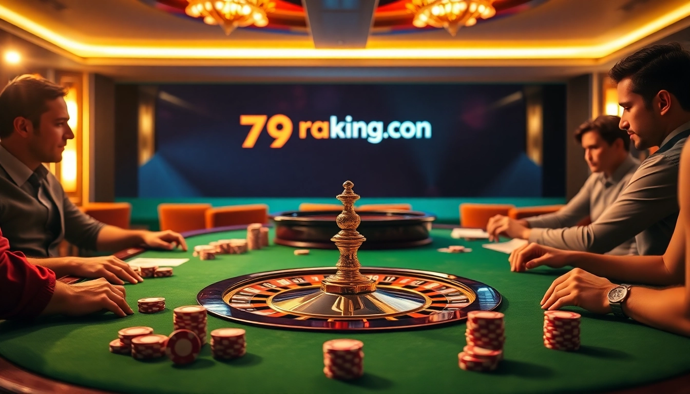 Engaging players at the roulette table in a vibrant 79king con casino environment, showcasing excitement.