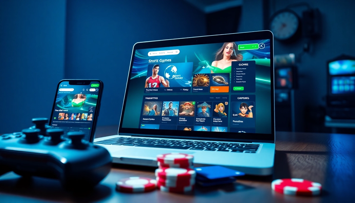 Engaging online gambling interface showcasing af88.com features on various devices.
