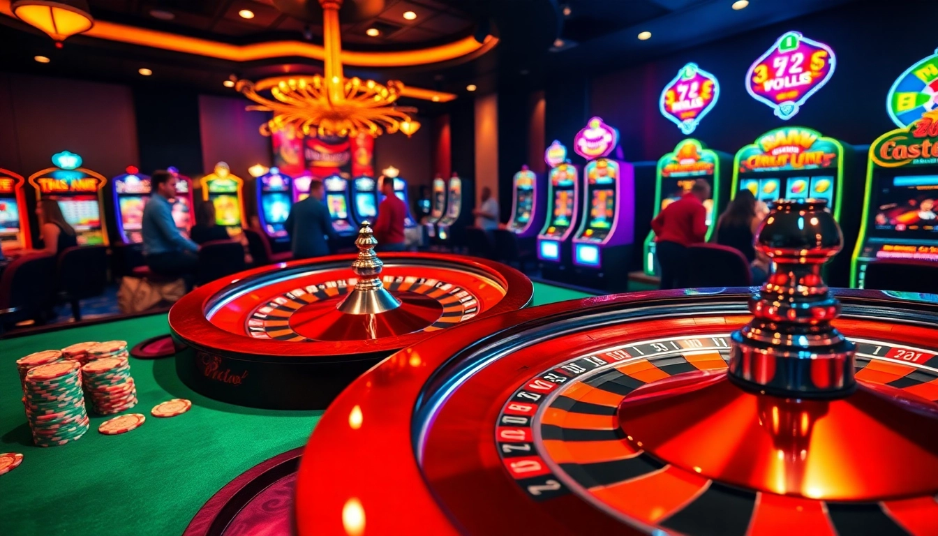 Engaging casino scene showcasing luxury with roulette and poker elements linked to 6rwin Link.