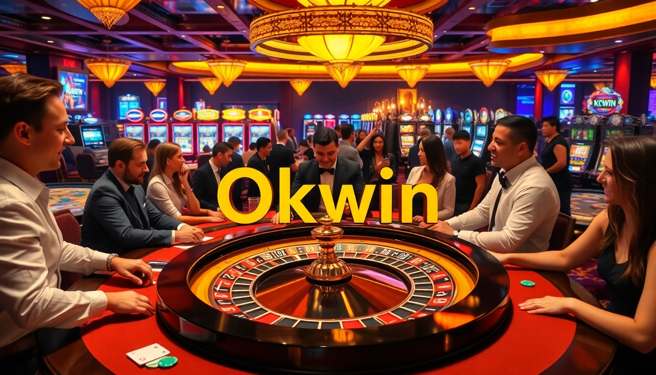 Okwin players enjoying an exciting experience at a vibrant casino table.