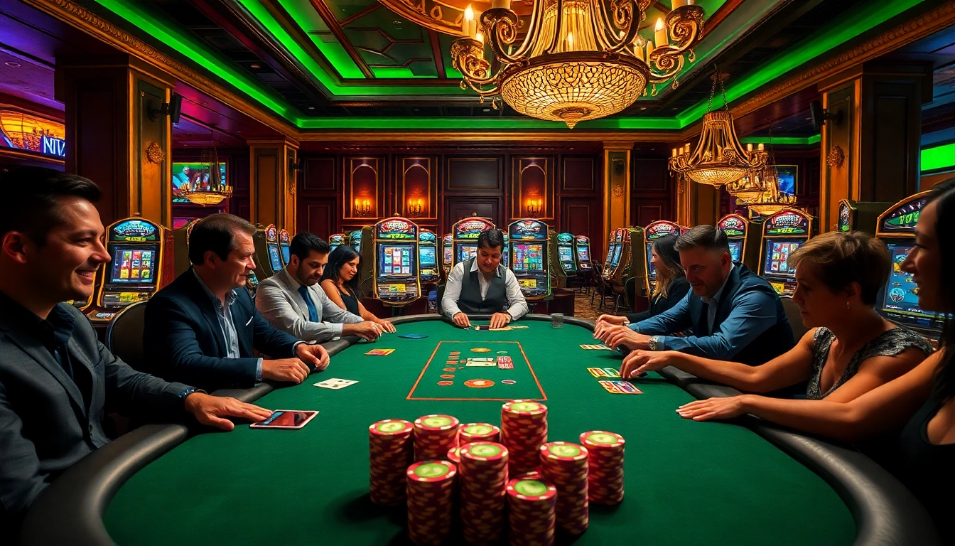 Experience the excitement of gambling at Kjc.com with lively poker action at an upscale casino.