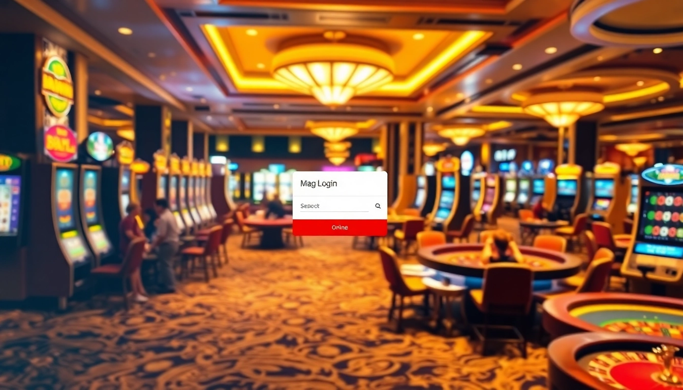 Experience the thrill of casino gaming with Mag Login on a vibrant gaming floor.