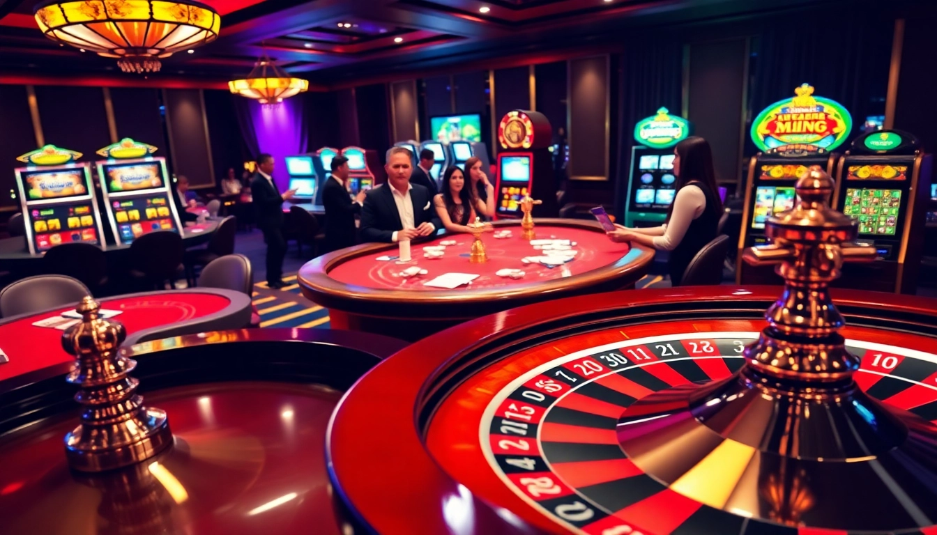 Engaging gaming action on the Official SuperPH website featuring colorful casino tables and slot machines.