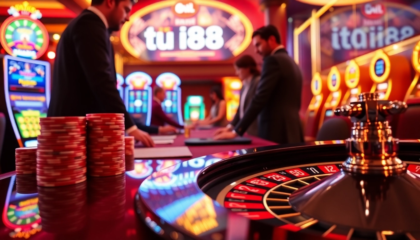 Experience the thrill of tai uu88 as players engage in exciting casino action at a roulette table.