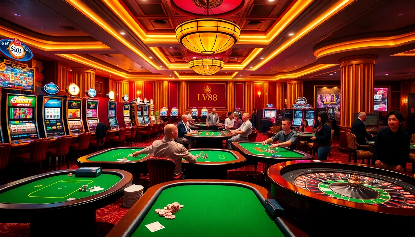 Experience excitement with lv88 bet at lively casino tables filled with players and colorful winnings.